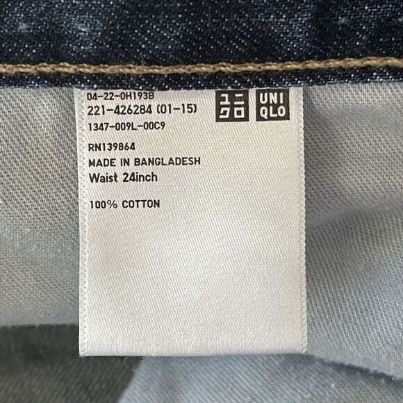Uniqlo SZ 24 Mom Jeans High-Rise Medium Wash Pockets Zip-Fly Blue Womens - Picture 8 of 9